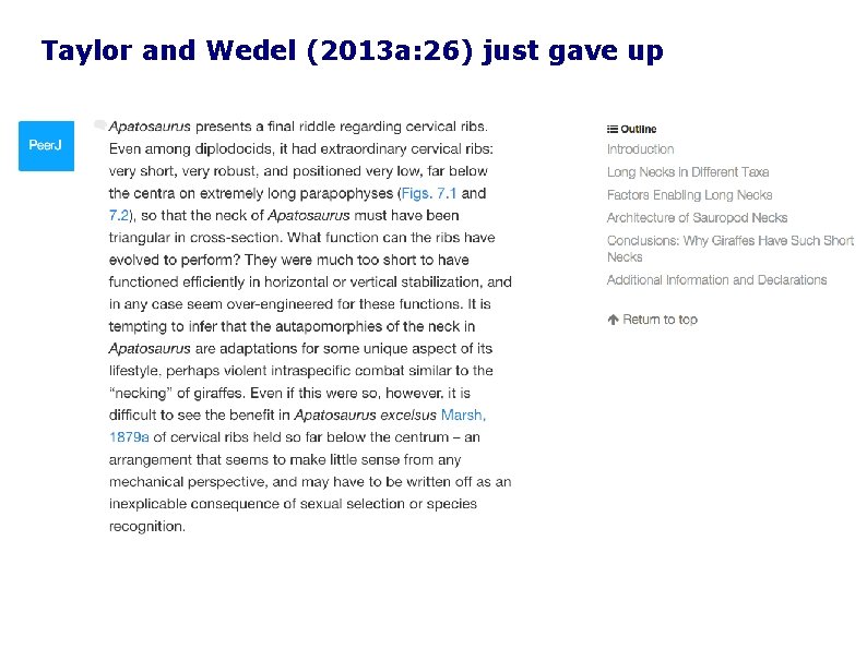 Taylor and Wedel (2013 a: 26) just gave up 