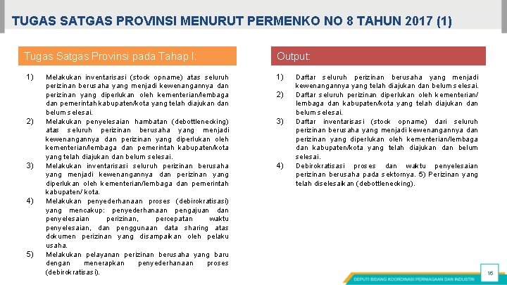 TUGAS SATGAS PROVINSI MENURUT PERMENKO NO 8 TAHUN 2017 (1) Tugas Satgas Provinsi pada