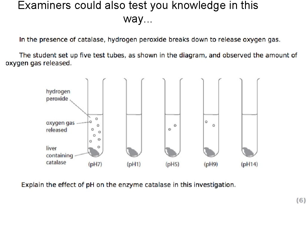 Examiners could also test you knowledge in this way. . . 