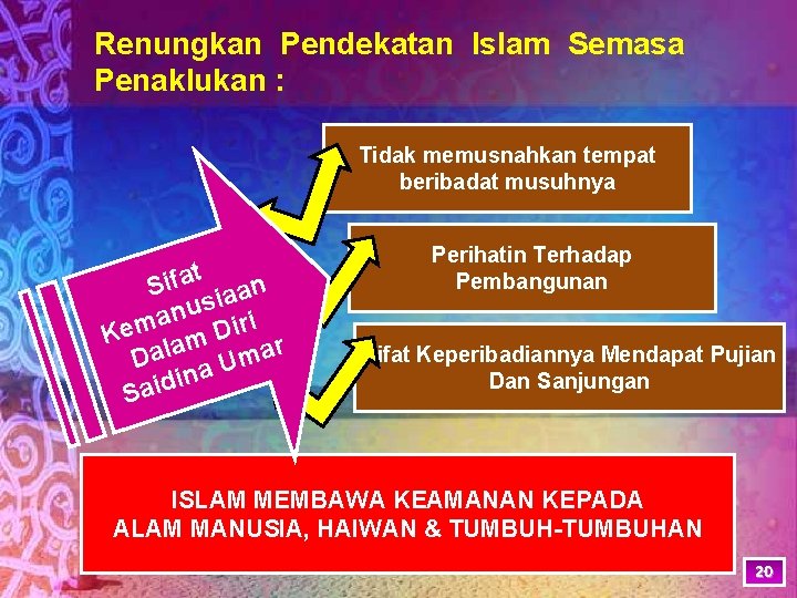 Renungkan Pendekatan Islam Semasa Penaklukan : Tidak memusnahkan tempat beribadat musuhnya t Sifa iaan