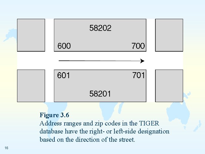 Figure 3. 6 Address ranges and zip codes in the TIGER database have the