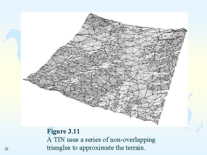 28 Figure 3. 11 A TIN uses a series of non-overlapping triangles to approximate