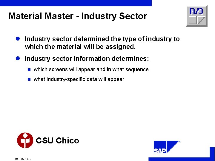 Material Master - Industry Sector l Industry sector determined the type of industry to