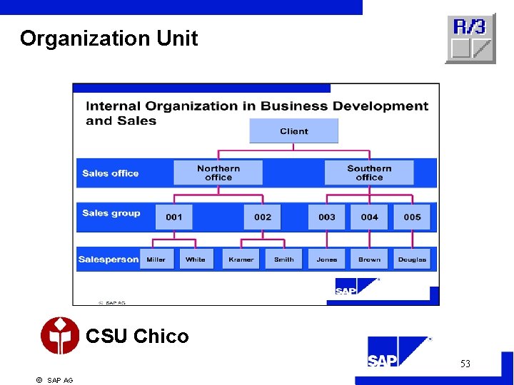 Organization Unit CSU Chico 53 ã SAP AG 