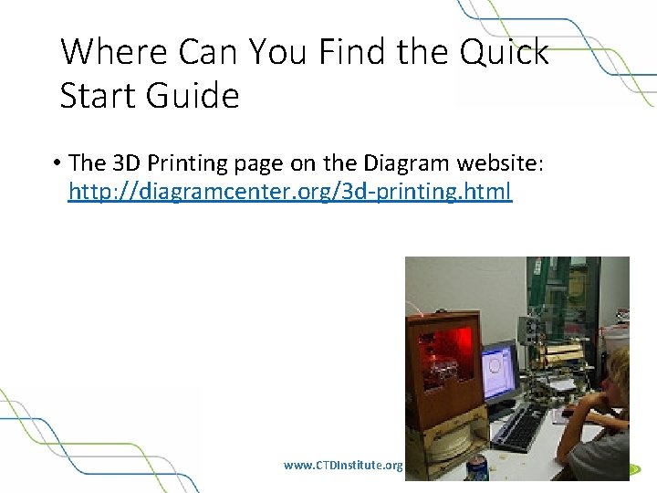 Where Can You Find the Quick Start Guide • The 3 D Printing page