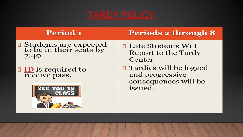 TARDY POLICY 