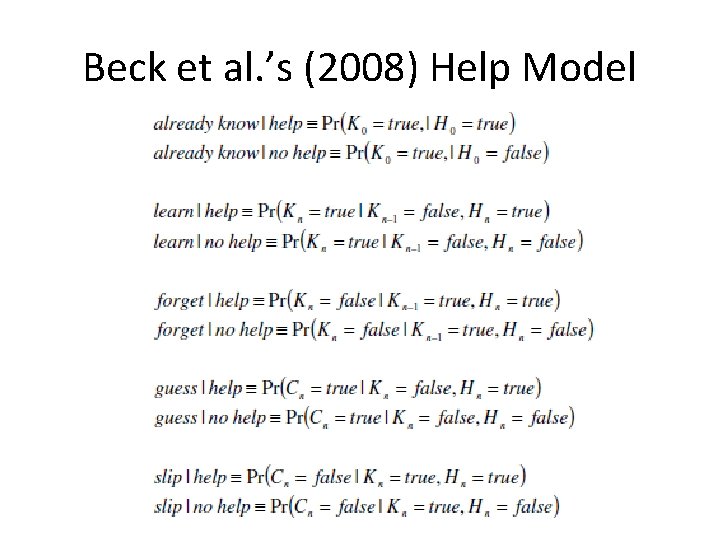 Beck et al. ’s (2008) Help Model 