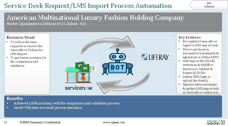 Service Desk Request/LMS Import Process Automation RPA Lifestyle American Multinational Luxury Fashion Holding Company