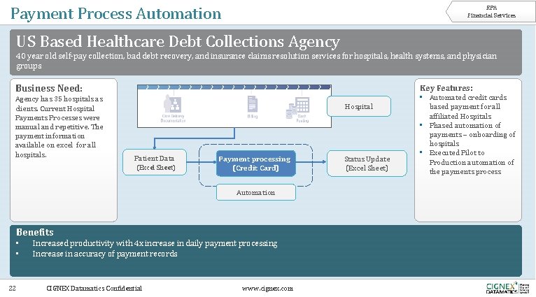 Payment Process Automation RPA Financial Services US Based Healthcare Debt Collections Agency 40 year