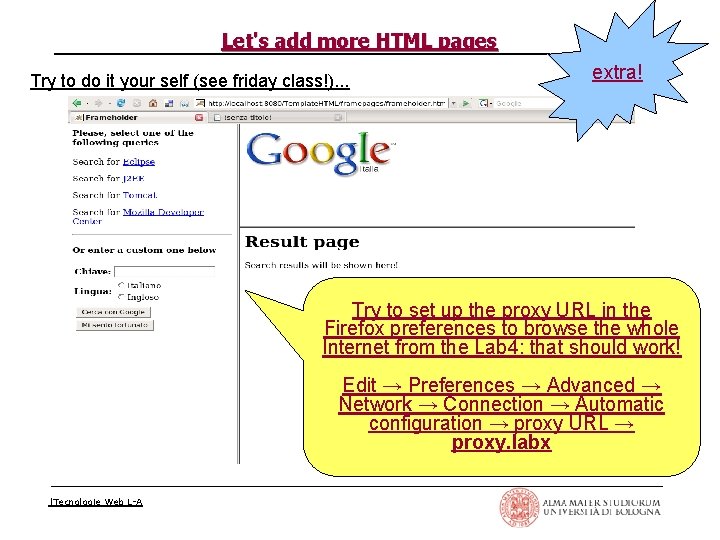 Let's add more HTML pages Try to do it your self (see friday class!).