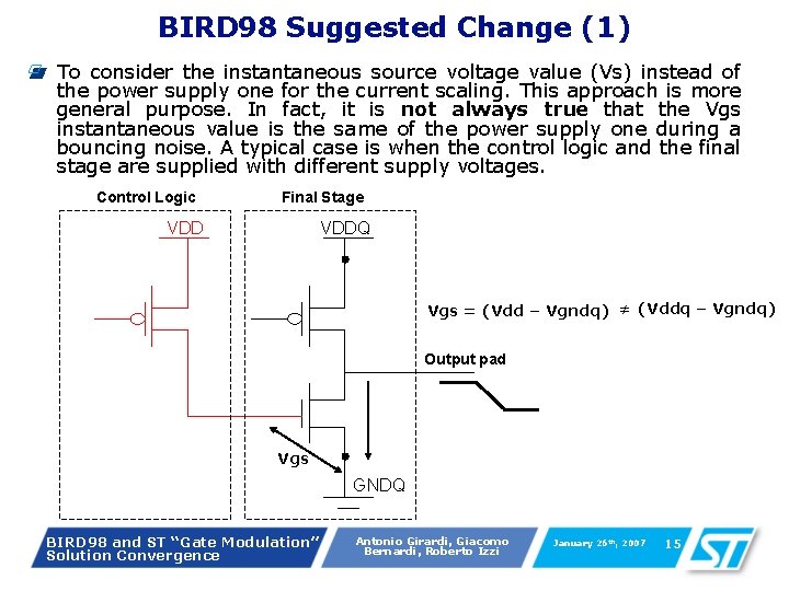 BIRD 98 Suggested Change (1) To consider the instantaneous source voltage value (Vs) instead BIRD 98 Suggested Change (1) To consider the instantaneous source voltage value (Vs) instead