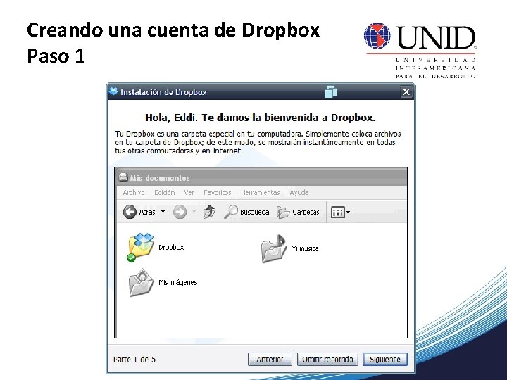 Creando una cuenta de Dropbox Paso 1 