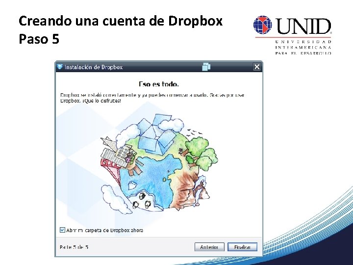 Creando una cuenta de Dropbox Paso 5 