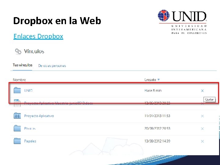 Dropbox en la Web Enlaces Dropbox § Una manera rápida y sencilla de verificar