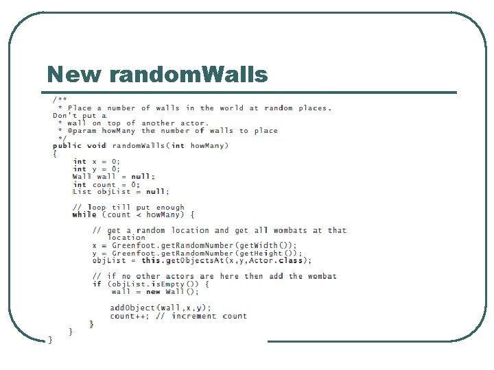 New random. Walls New random. Walls