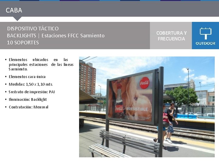 CABA DISPOSITIVO TÁCTICO BACKLIGHTS | Estaciones FFCC Sarmiento 10 SOPORTES § Elementos ubicados en