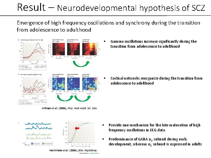 Result – Neurodevelopmental hypothesis of SCZ Emergence of high frequency oscillations and synchrony during