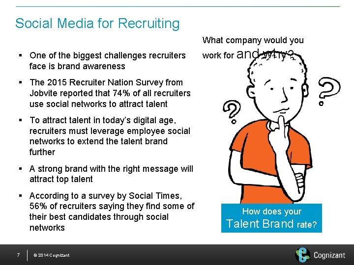 Social Media for Recruiting What company would you § One of the biggest challenges