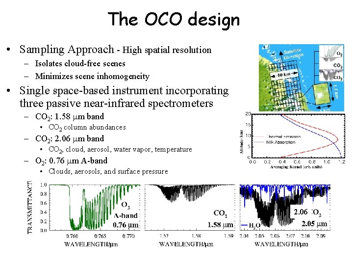 The OCO design • Sampling Approach - High spatial resolution – Isolates cloud-free scenes