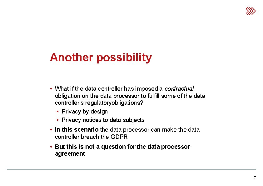 Another possibility • What if the data controller has imposed a contractual obligation on