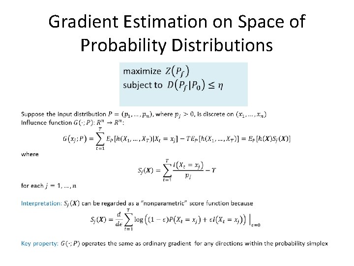 Gradient Estimation on Space of Probability Distributions • Gradient Estimation on Space of Probability Distributions •