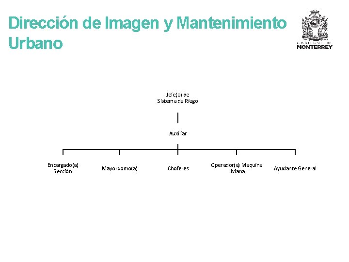 Dirección de Imagen y Mantenimiento Urbano Jefe(a) de Sistema de Riego Auxiliar Encargado(a) Sección
