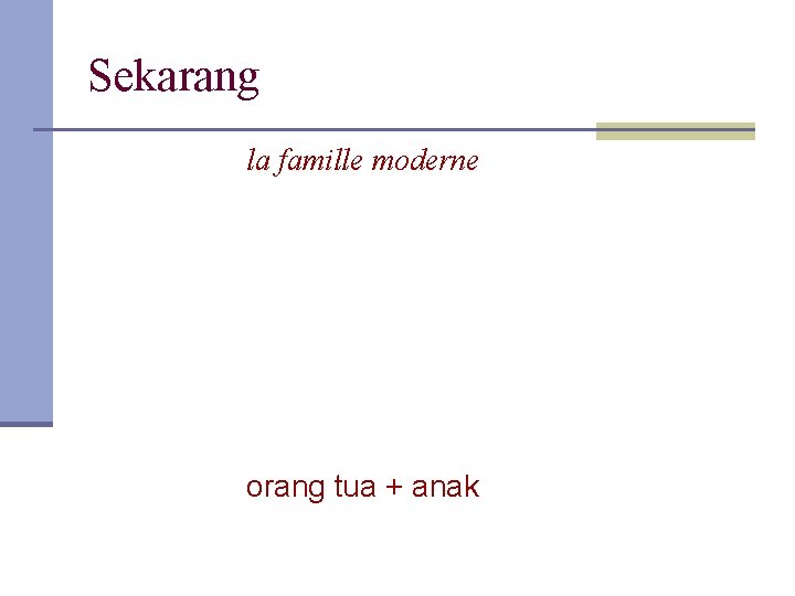 Sekarang la famille moderne orang tua + anak 