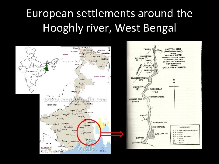 European settlements around the Hooghly river, West Bengal 