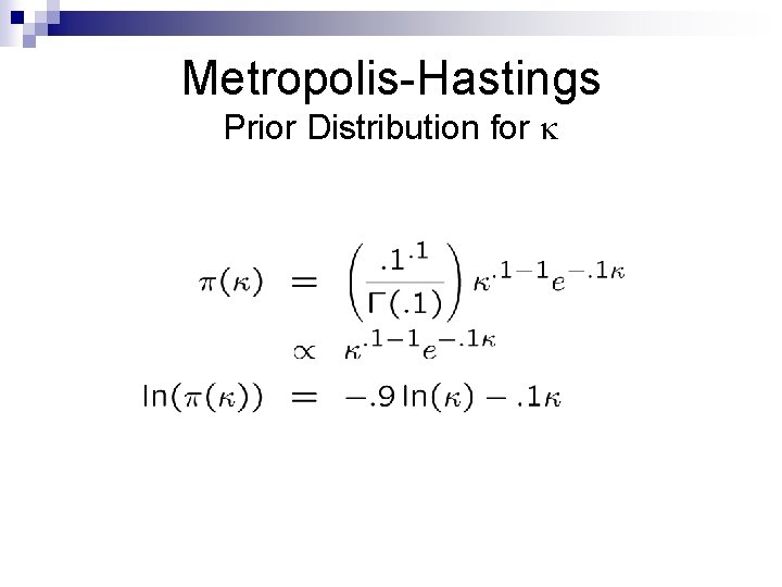 Metropolis-Hastings Prior Distribution for 