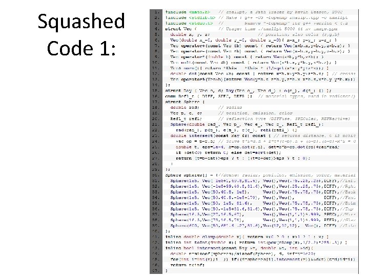 Squashed Code 1: 