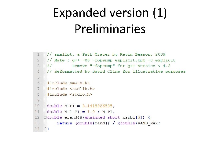 Expanded version (1) Preliminaries 