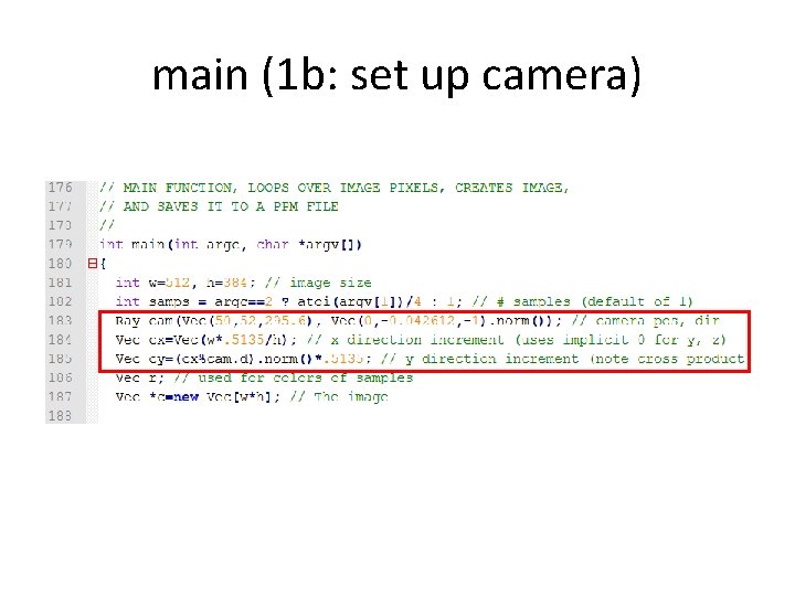 main (1 b: set up camera) 