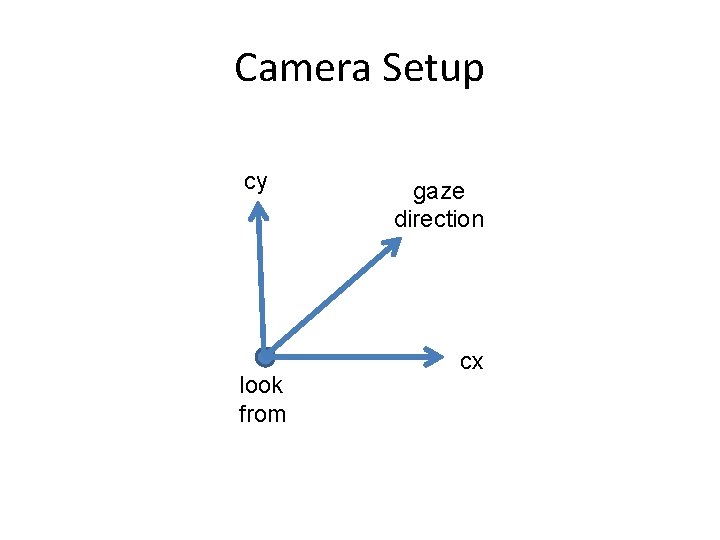 Camera Setup cy look from gaze direction cx 