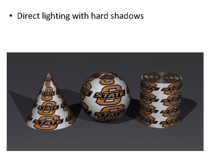  • Direct lighting with hard shadows 