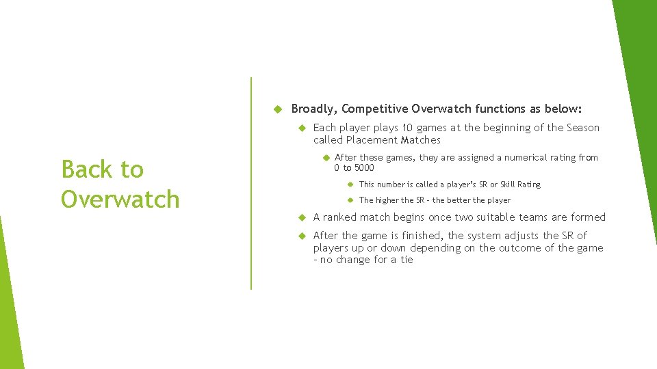  Broadly, Competitive Overwatch functions as below: Back to Overwatch Each player plays 10