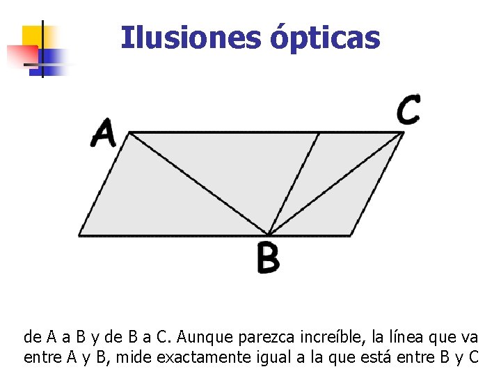 Ilusiones ópticas de A a B y de B a C. Aunque parezca increíble,