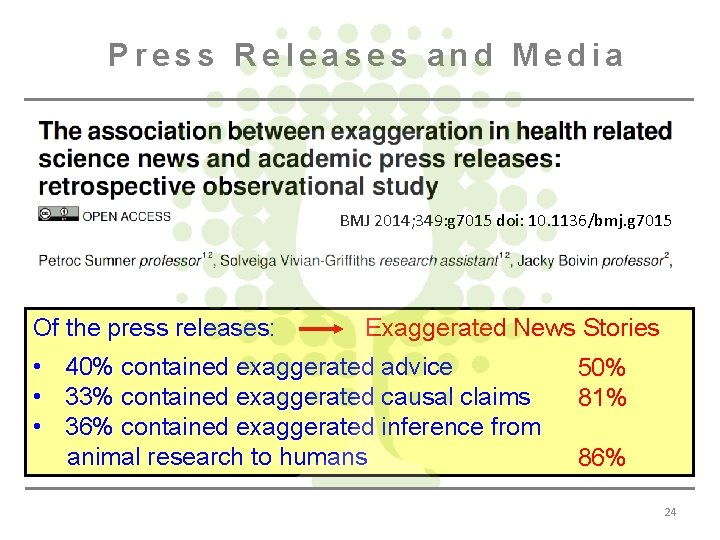 Press Releases and Media BMJ 2014; 349: g 7015 doi: 10. 1136/bmj. g 7015