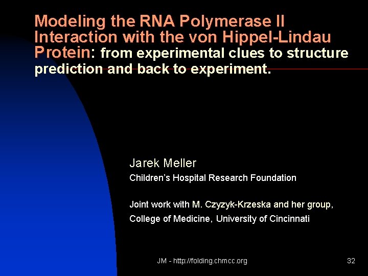 Modeling the RNA Polymerase II Interaction with the von Hippel-Lindau Protein: Protein from experimental