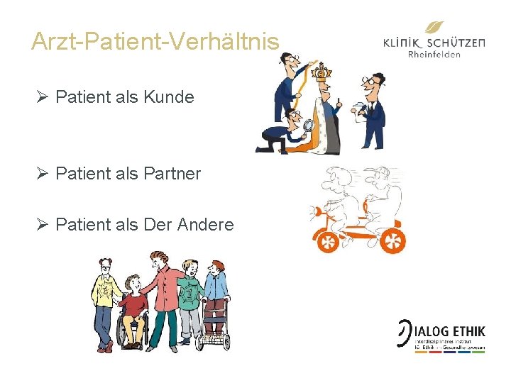 Arzt-Patient-Verhältnis Ø Patient als Kunde Ø Patient als Partner Ø Patient als Der Andere