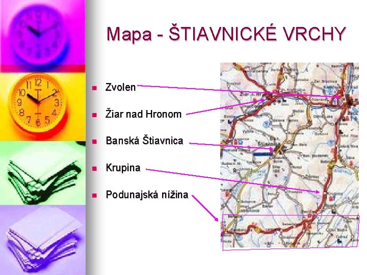 Mapa - ŠTIAVNICKÉ VRCHY n Zvolen n Žiar nad Hronom n Banská Štiavnica n