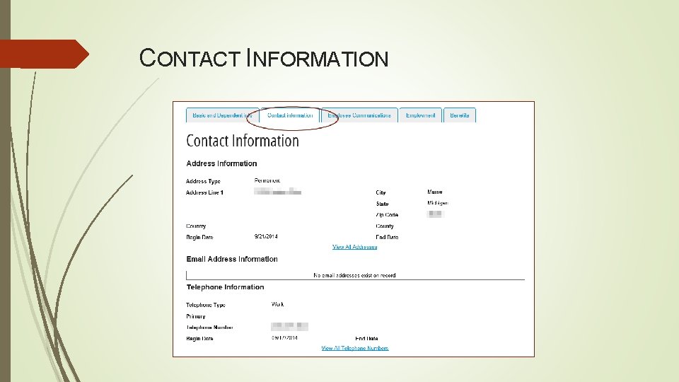 CONTACT INFORMATION 