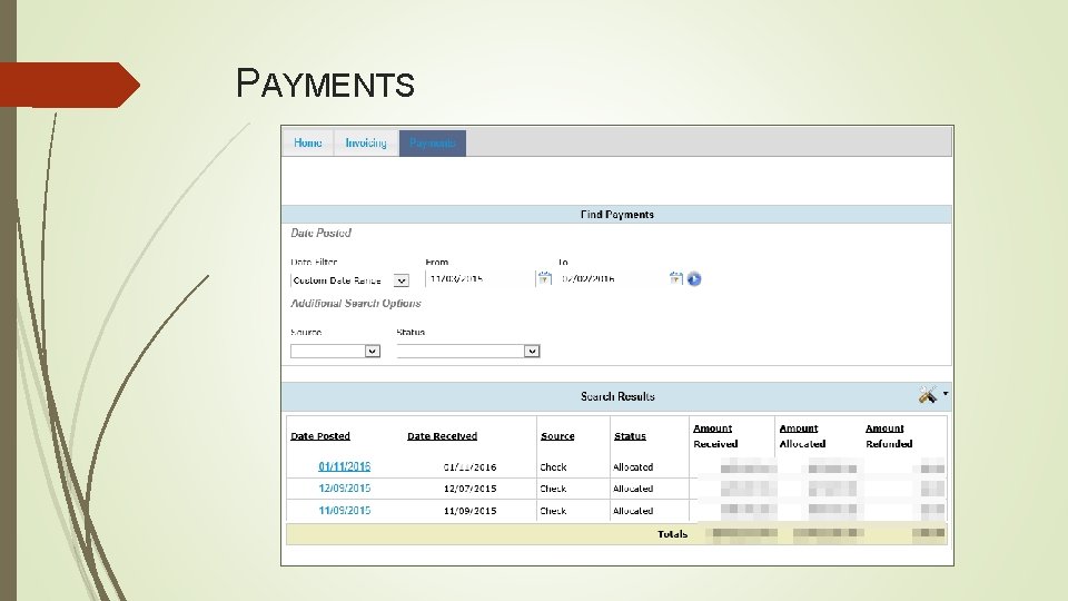 PAYMENTS 
