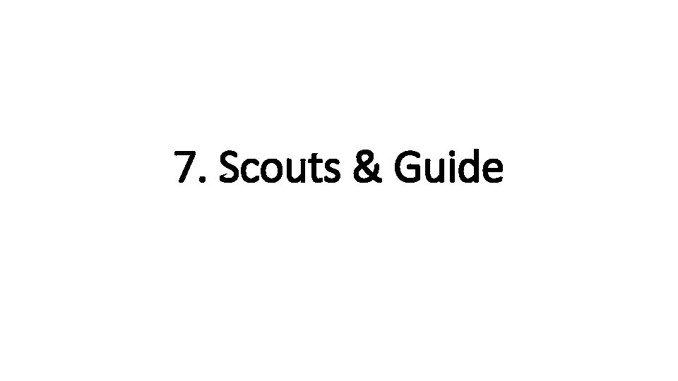 7. Scouts & Guide 