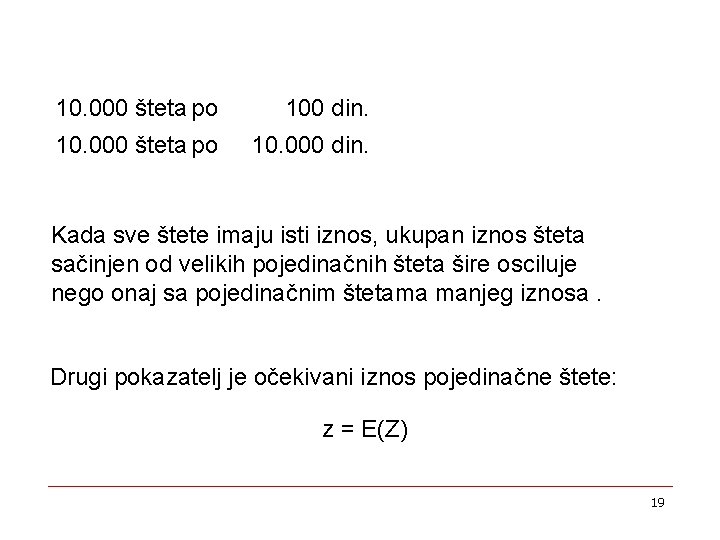 10. 000 šteta po 100 din. 10. 000 šteta po 10. 000 din. Kada