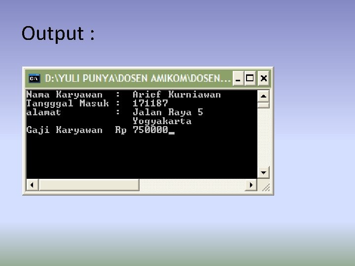 Output : 