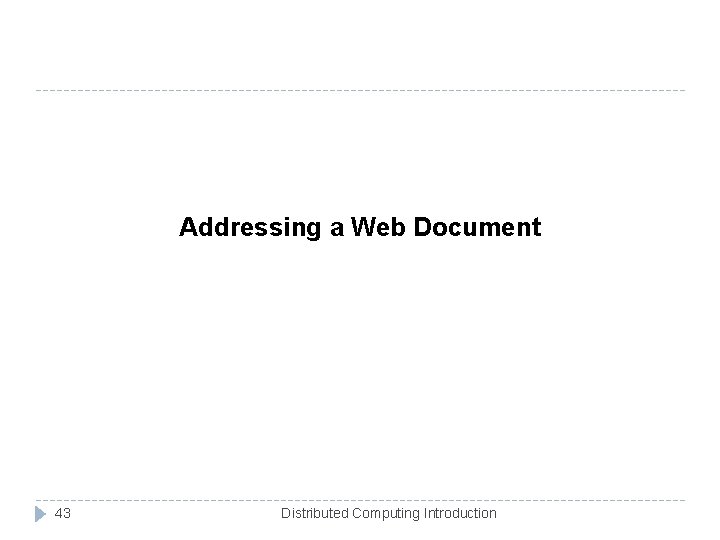 Addressing a Web Document 43 Distributed Computing Introduction 