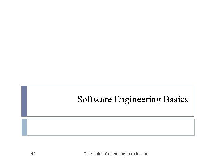 Software Engineering Basics 46 Distributed Computing Introduction 