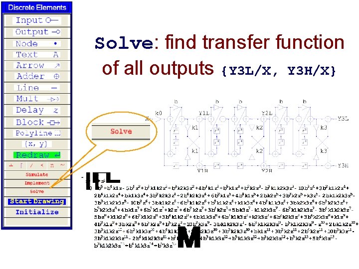 Solve: find transfer function of all outputs {Y 3 L/X, Y 3 H/X} 