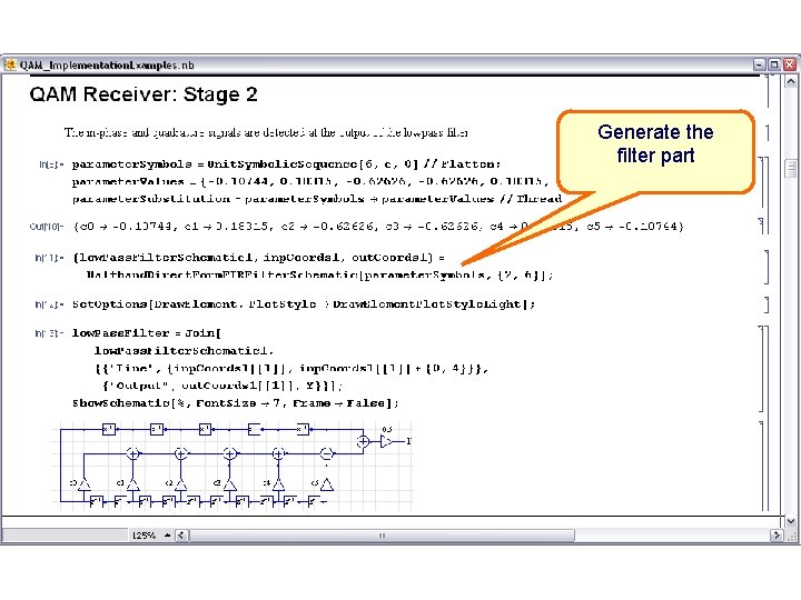Generate the filter part 