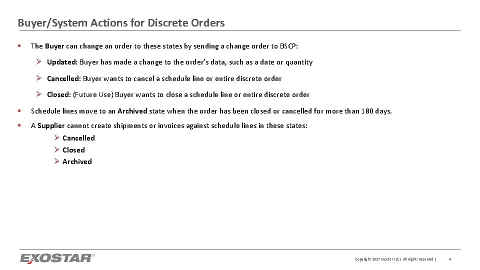 Buyer/System Actions for Discrete Orders § The Buyer can change an order to these